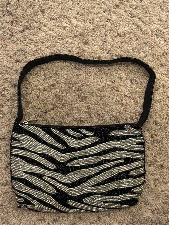 Handbags - Zebra Pattern Beaded Purse Never Used